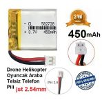 Jst 2.54Mm 450 Mah 3.7V Drone Helikopter Oyuncak Araba Telsiz Telefon Pili Sınekbıt11659