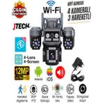 Jtech O-Kam OK-202PLUSW (3mp+3mp+3mp+3mp) 12MP Wi-Fi 4 Lens Çakarlı Alert 1 Ptz Akıllı Kamera - SD Kart Yok