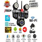 Jtech O-Kam OK-231 Premiumw (3mp+3mp+3mp+3mp) 12MP Wi-Fi 4 Lens Çakarlı Alert 1 Ptz Akıllı Kamera - SD Kart Yok
