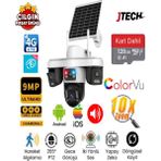 Jtech O-Kam OK-301 Premium 9mp Aov 4g Sim Kartlı Solar Panelli 3 Lens 1 Alert Ptz Akıllı Kamera - 128gb SD Kart