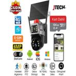 Jtech O-Kam Pro 7015 3mp+3mp 6mp 4g Sim Kartlı Solar Panelli Dijital Zoom 2lens 1ptz Akıllı Kamera - 64gb SD Kart