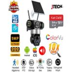 Jtech O-Kam Pro OK-302 AOV (3+3+3) 9mp 4g Sim Kartlı Solar Panelli 3 Lens 1 Ptz Akıllı Kamera - 64gb SD Kart