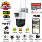 Jtech X-102 3mp+3mp 6mp Wi-Fi 2 Kameralı 1 Ptz Akıllı Kamera - 64gb SD Kart