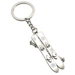 JTLB 2 Adet Proof Metal Alaşım Kaykay Anahtarlık, Kar Sporları Severler için Şık Anahtarlıklar, Kayak Anahtarlığı, İdeal Aile, Arkadaşlar ve Yaratıcı Tasarımlı Sınıf Arkadaşları, gümüş