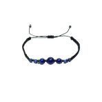 Jtss26blk1870 Lapis Lazuli Ve Hematit Doğaltaş Makrome İp El Örmesi Sarı Gold Siyah Unısex Bileklik Garantili Kutulu Janti Bileklik
