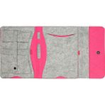 Ju Yaratıcı Tasarım Keçe Tablet Çantası Organizer Apple Samsung Hometech Asus Casper Lenovo Tüm Markalara Uyumlu - Gri - Pembe