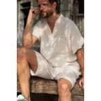 Juan Keten ve Tencel™ Erkek Şort - Bej - S - M