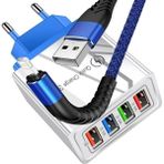 Judas A6 Çoklu Şarj Adaptörü 4 Port + J13 Lightning Şarj Kablosu -1mt