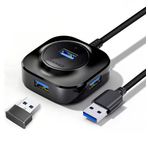 JUEJUEZI USB 3.0 Hub, USB Hub Splitter Genişletici 4 Portlu 5Gbps Uzatma Kablosu, Dizüstü Bilgisayar, Xbox, Flash Sürücü, HDD, MacBook, Yazıcı, Kamera, Keyborad, Fare, XPS, PS5 için