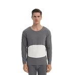 Jueshanzj Alman kadife Termal İç Giyim Erkek, Polar Astarlı Taban Katman Seti erkek termal tayt erkek termal üst termal pantolon, Koyu gri korse, 3XL