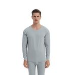 Jueshanzj Alman kadife Termal İç Giyim Erkek, Polar Astarlı Taban Katman Seti erkek termal tayt erkek termal üst termal pantolon, Şarap kırmızısı korse, 7XL