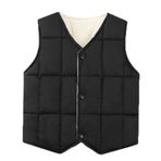 Jueshanzj Bebek Hırka Aşağı Pamuk Yelek%100 Polyester Elyaf Bebek Yelek Erkek Vücut Isıtıcı Erkek Jile Ceket Erkek Çocuk Jile Ceket Erkek Çocuk Jile Yelekleri Babys Kız Jile Siyah 130cm”