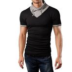 Jueshanzj Erkek Tişört Kısa Kollu Spor/Fitness/Jogging Üstü Siyah Large