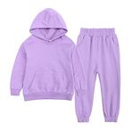 Jueshanzj Kış Polar Kazak Set çocuk Giyim Orta ve Büyük Erkek ve Kız Kapüşonlu Sportswearr Kahverengi 110 CM