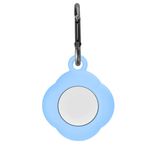 Jueshanzj Silikon Kılıf GPS Taşınabilir Gözyaşı/Çiçek/Yuvarlak Şekilli Bluetooth İzleyici Tutucu Anahtarlıklı AirTags Sky Blue ile Uyumlu (Çiçek Şekli)