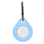 Jueshanzj Silikon Kılıf GPS Taşınabilir Gözyaşı/Çiçek/Yuvarlak Şekilli Bluetooth İzleyici Tutucu Anahtarlıklı Hava Etiketleri Gök Mavisi (Gözyaşı Damlası Şekli)