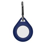 Jueshanzj Silikon Kılıf GPS Taşınabilir Gözyaşı/Çiçek/Yuvarlak Şekilli Bluetooth İzleyici Tutucu Anahtarlıklı Hava Etiketleri Koyu Mavi (Gözyaşı Damlası Şekli)