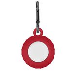 Jueshanzj Silikon Kılıf GPS Taşınabilir Gözyaşı/Çiçek/Yuvarlak Şekilli Bluetooth Takip Cihazı Tutucu Anahtarlıklı AirTags Şarap Kırmızısı (Yuvarlak)