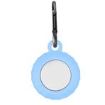 Jueshanzj Silikon Kılıf GPS Taşınabilir Gözyaşı/Çiçek/Yuvarlak Şekilli Bluetooth Takip Cihazı Tutucu Anahtarlıklı AirTags Sky Blue (Yuvarlak)