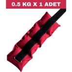 Jukon 0.5 Kg x 1 Adet Toplam 0.5 Kg El ve Ayak Bilek Ağırlığı Kas Güçlendirici Kum Ağırlık Torbası Bordo