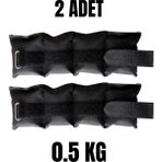 Jukon 0.5 kg x 2 Adet Toplam 1 kg El ve Ayak Bilek Ağırlığı Kas Güçlendirici Kum Ağırlık Torbası Seti Siyah