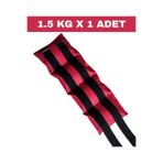 Jukon 1.5 Kg x 1 Adet Toplam 1.5 Kg El ve Ayak Bilek Ağırlığı Kas Güçlendirici Kum Ağırlık Torbası Bordo