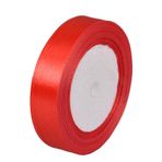 Jukway Saten bant kırmızı 20 mm, 22 metre dekoratif bant, hediye bandı, kurdele bandı, el işi için, Noel bandı, kumaş bant, hediye paketleri, düğün, doğum günü, parti dekorasyonu için