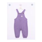 Julayla Cep Detaylı 3 İplik Bebek Salopeti LİLA 9-12 Ay