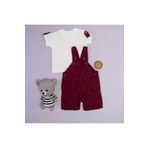 Julayla Erkek Bebek Müslin Salopet Takım Bordo 6-9 AY