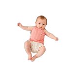 Julayla Jakarlı Örmeli Askılı Atlet Şort Bebe Takımı Nar Çiçeği 3-6 AY