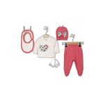 Julayla Kız Bebek 5li Zıbın Set Pembe Bebe Takım GÜL KURUSU Yeni Doğan