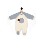 Julayla Reglan Kol 3 Iplik Patikli Bebek Tulum GRİ 1-3 AY