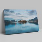 Julian Alplerinde - Bled Gölünden Gün Doğumu 50 x 70 Kanvas Tablo