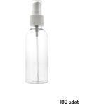 Julıano 100 Adet 100 Ml Boş Şişe Spreyli Kolonya Şişesi Doldurulabilir Cep Plastik Dezenfektan Parfüm Şişes