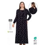 Juliet Deluxe Kadın Büyük Beden Dokuma Viskon Kumaş Uzun Kollu Elbise 33398