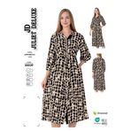 Juliet Deluxe Kadın Dokuma Viskon Kumaş Desenli Elbise 35039