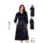 Juliet Deluxe Kadın Jakarlı Saten Pamuklu Viskon Kumaş Desenli Elbise 35049