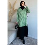 Julude Ön Düğmeli Desenli Tesettür Triko Hırka (M-L-Xl Uyumludur) P-00018881 - Mint - Standart
