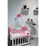 JULYA KİDS Cibinlikli 3'lü Örgülü Pembe Uyku Seti 60*120cm 9 Parça