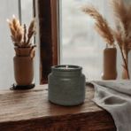 Julzen Home Design Minimal Beton Kutu Sedir Ağacı Kokulu Soya Mumu - Siyah