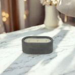 Julzen Home Design Oval Minimal Beton Kutu Kiraz Çiçeği Kokulu Soya Mumu - Siyah