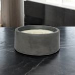 Julzen Home Design Şakayık Kapaklı Beton Kutu Sandal Ağacı Kokulu Soya Mumu - Siyah