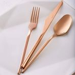 Jumbo 5100 Quartz Titanyum Bronz 84 Parça 12 Kişilik Çatal Kaşık Bıçak Seti