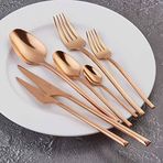 Jumbo 5500 12 Kişilik 84 Parça Titanyum Bronz Çatal Kaşık Bıçak Seti
