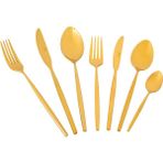 Jumbo 5900 Infinity 12 Kişilik 84 Parça Titanyum Gold Çatal Kaşık Bıçak Takımı + Teos Metal Saplı Çaydanlık