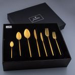 Jumbo 5900 Infinity Titanyum Gold 12 Kişilik 84 Parça Çatal Kaşık Bıçak Takımı Titanyum Gold Titanyum Altın