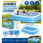 Jumbo Aile Havuzu 305X183x56 Cm Şişme Dikdörtgen Bahçe Havuzu Geniş Ve Dayanıklı Tasarım