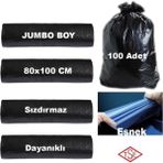 Jumbo Boy Çöp Torbası 100 Adet (10LU 10 Paket) Rulo Çöp Poşeti 80X110 cm Dayanıklı - 80 x 110 cm