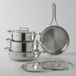 Jumbo Capello 7 Parça İndüksiyon Tabanlı Tencere Seti - Gümüş - 18-22-24 cm