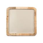 Jumbo Creme Ahşap Kare 25x25 cm Tepsi